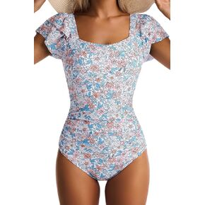 المرأة قطعة واحدة ملابس السباحة البطن التحكم كشكش المايوه ساحة الرقبة Ruched المايوه التخسيس ملابس السباحة in Kuwait