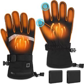 Heated Gloves for Men and Women, Rechargeable Electric Gloves with 5000mAh Battery, 3 Heat Settings, Waterproof & Windproof Winter Gloves for Skiing, Cycling, Motorcycle, Hiking in Saudi Arabia