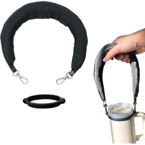 Bottle Handle Strap Compatible with Stanley Cup, Soft and Comfortable Paracord Handle for 8-40 oz Water Bottle Accessories, BLACK in Saudi Arabia