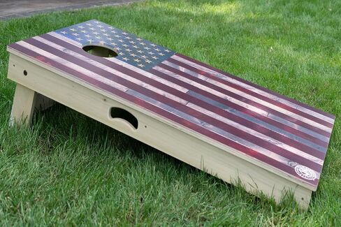 Slick Woody's Professional-Grade Cornhole Boards - 4'x2' Solid Wood Regulation Beach Corn Hole Toss Game with 8 Resin Filled Bags in Saudi Arabia