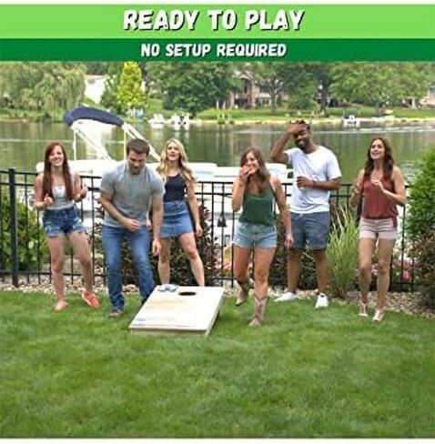 Slick Woody's Professional-Grade Cornhole Boards - 4'x2' Solid Wood Regulation Beach Corn Hole Toss Game with 8 Resin Filled Bags in Saudi Arabia