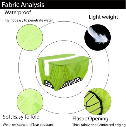45L Bicycle Basket Waterproof Rain Cover with Reflective Strip Bicycle Rear Rack Rain Cover Black in Kuwait