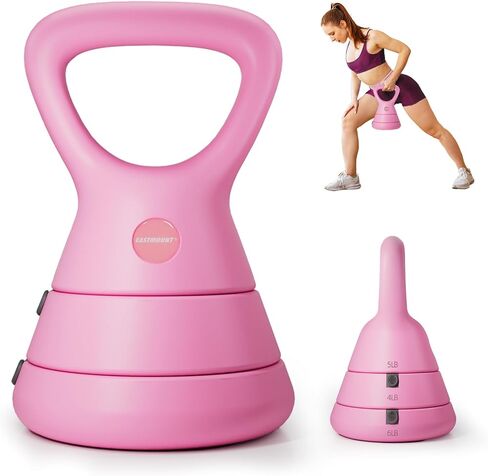 EAST MOUNT Adjustable Kettlebell, 5lb 9lb 15lb Kettlebell Weights Set, Ergonomic Design & Wide-Handle for Home Gym, Full-Body Workouts Strength Training and Weight Loss, Good for Men Women & Beginners in Saudi Arabia