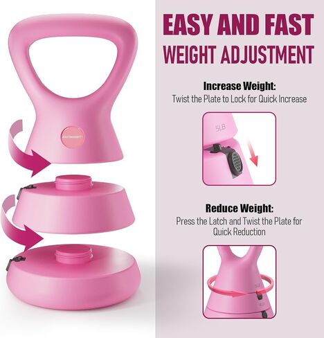 EAST MOUNT Adjustable Kettlebell, 5lb 9lb 15lb Kettlebell Weights Set, Ergonomic Design & Wide-Handle for Home Gym, Full-Body Workouts Strength Training and Weight Loss, Good for Men Women & Beginners in Saudi Arabia