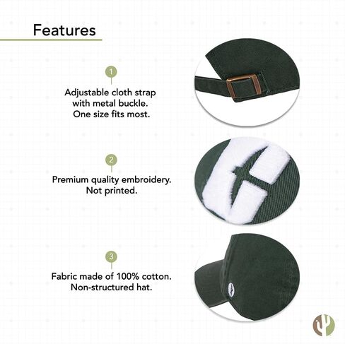 Desert Cactus University of North Carolina Charlotte Baseball Hat UNCC Forty Niners 49ers Embroirderd Cap Adult (Style C) Green in Saudi Arabia