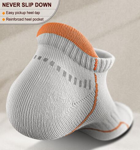 Men Running Socks 6Pairs-Ankle Athletic Socks Wicking Cushioned for Men Walking-Arch Compression Support in Saudi Arabia