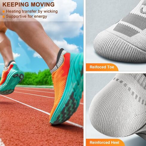 Men Running Socks 6Pairs-Ankle Athletic Socks Wicking Cushioned for Men Walking-Arch Compression Support in Saudi Arabia