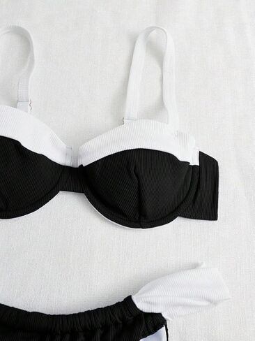 Women's Color Block Underwire Bikini Set Two Piece Swimsuits Bathing Suit in Saudi Arabia