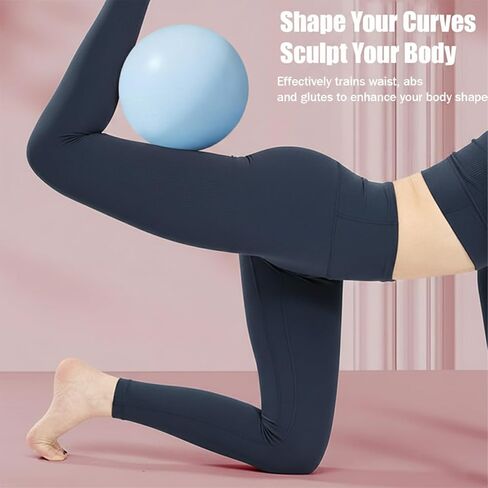 Small Exercise Ball 9 Inch, Mini Pilates Ball Anti-Burst Slip-Resistant for Stability, Fitness,Stretching & Core Strength Workout at Home Gym & Office Blue in Saudi Arabia