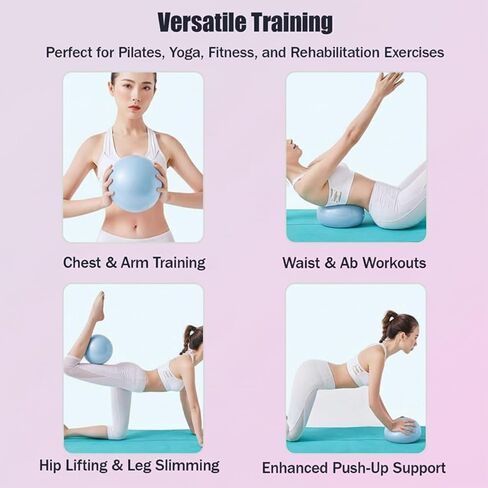 Small Exercise Ball 9 Inch, Mini Pilates Ball Anti-Burst Slip-Resistant for Stability, Fitness,Stretching & Core Strength Workout at Home Gym & Office Blue in Saudi Arabia