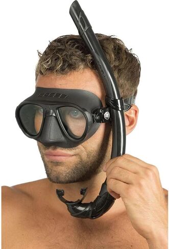 Cressi Calibro Mask and Corsica Snorkel Kit - Black in Saudi Arabia