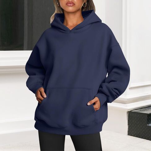 Women's Oversized Fleece Hoodie - Winter Pullover Sweater, Soft Comfort Fit in Saudi Arabia