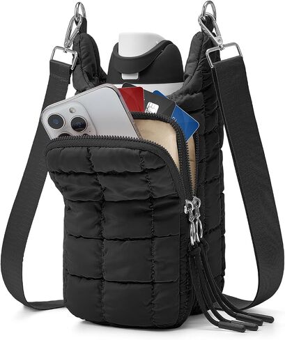 WOOMADA Water Bottle Holder RFID Crossbody Bag for Women, Ideal for Walking, Hiking, Cycling(black) in Saudi Arabia