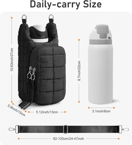 WOOMADA Water Bottle Holder RFID Crossbody Bag for Women, Ideal for Walking, Hiking, Cycling(black) in Saudi Arabia