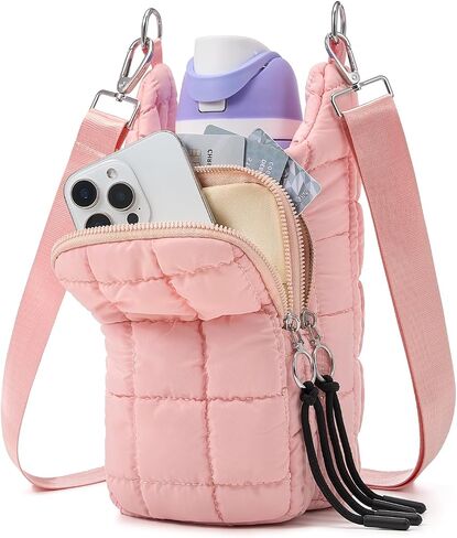 WOOMADA Water Bottle Holder RFID Crossbody Bag for Women, Ideal for Walking, Hiking, Cycling(black) in Saudi Arabia