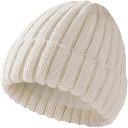 Fleece Lined Wool Beanie Hat for Women Men,Soft Womens Winter Hats Chunky Warm Wool Beanies Hats Snow Ski Skull Cap in Saudi Arabia