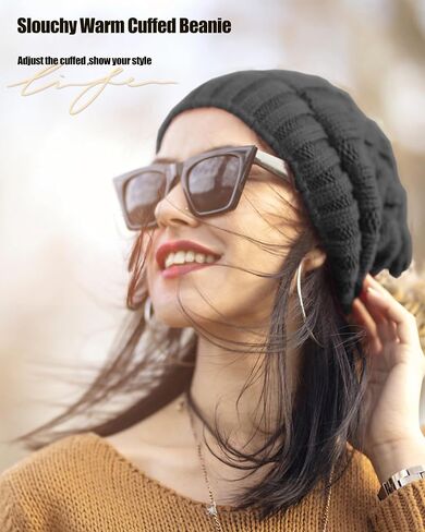 Fleece Lined Wool Beanie Hat for Women Men,Soft Womens Winter Hats Chunky Warm Wool Beanies Hats Snow Ski Skull Cap in Saudi Arabia
