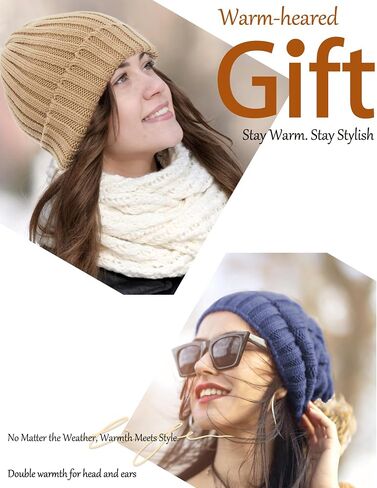 Fleece Lined Wool Beanie Hat for Women Men,Soft Womens Winter Hats Chunky Warm Wool Beanies Hats Snow Ski Skull Cap in Saudi Arabia
