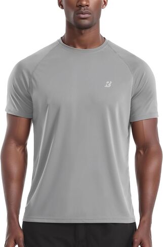 قمصان Rash Guard للرجال بأكمام قصيرة - حماية من أشعة الشمس فوق البنفسجية 50+ قمصان SPF - قميص سباحة خفيف الوزن سريع الجفاف in Saudi Arabia