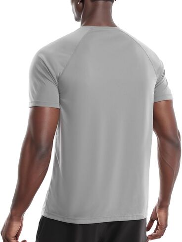 قمصان Rash Guard للرجال بأكمام قصيرة - حماية من أشعة الشمس فوق البنفسجية 50+ قمصان SPF - قميص سباحة خفيف الوزن سريع الجفاف in Saudi Arabia