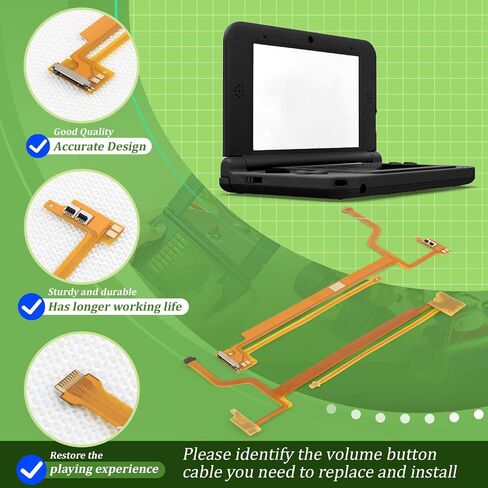 for Nintendo 3DS XL Volume Button Ribbon Flex Cable for Nintendo 3DS XL/3DS LL Volume Key Flex Cable Replacement Accessories Parts with Repair Tools in Saudi Arabia