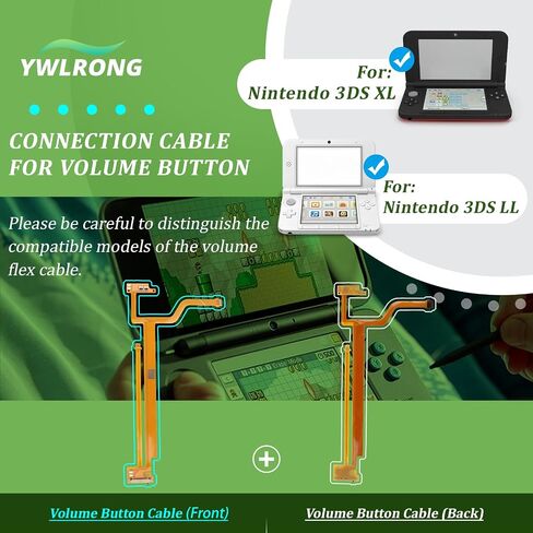 for Nintendo 3DS XL Volume Button Ribbon Flex Cable for Nintendo 3DS XL/3DS LL Volume Key Flex Cable Replacement Accessories Parts with Repair Tools in Saudi Arabia