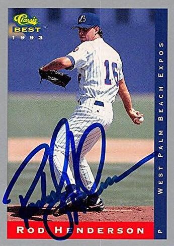 بطاقة بيسبول موقعة من رود هندرسون (Montreal Expos، FT) 1993 Classic Best Minor League Rookie # 278 - بطاقات البيسبول الموقعة in Saudi Arabia