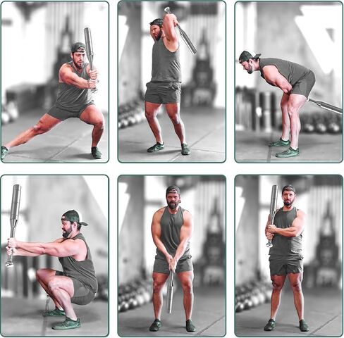 KDLK Adjustable Macebell, Indian Club Style 6 option Premium Steel Macebell (6.5/9/11/13/15/17.5LBs)Cross Training Equipment For Muscle Building, Aerobic Fitness,Men's And Women's Weightlifting,Silver in Saudi Arabia