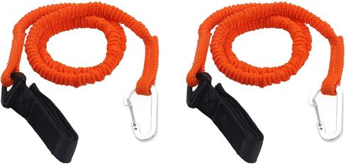 Kayak Paddle Leash, Stretchable Safety Canoe Leash with Belt Buckle and Hook, Orange, for Kayak Paddles, Fishing Rods, Surfing and Rafting in Saudi Arabia