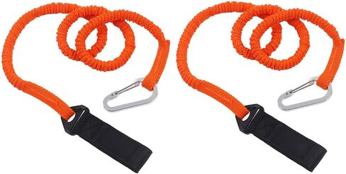 Kayak Paddle Leash, Stretchable Safety Canoe Leash with Belt Buckle and Hook, Orange, for Kayak Paddles, Fishing Rods, Surfing and Rafting in Saudi Arabia