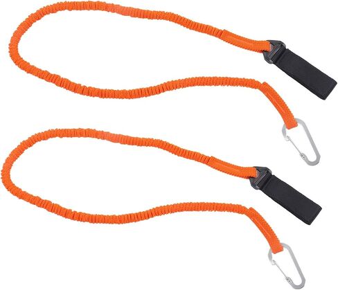 Kayak Paddle Leash, Stretchable Safety Canoe Leash with Belt Buckle and Hook, Orange, for Kayak Paddles, Fishing Rods, Surfing and Rafting in Saudi Arabia