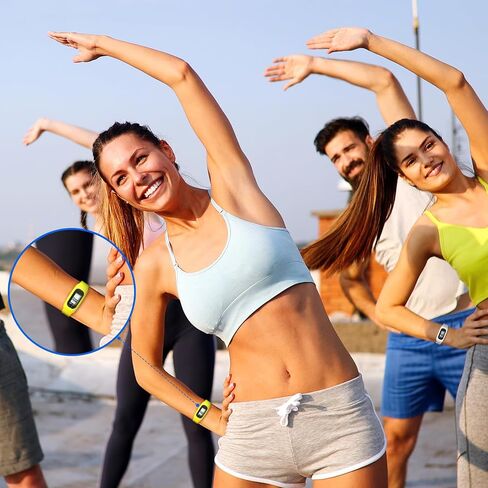 Geyoga 12 قطعة عداد الخطى لخطوات المشي والأميال ساعة عداد الخطى سيليكون خطوات تعقب الجري سوار الكاحل خطوة عداد لحرق السعرات الحرارية وعد الخطوات in Saudi Arabia