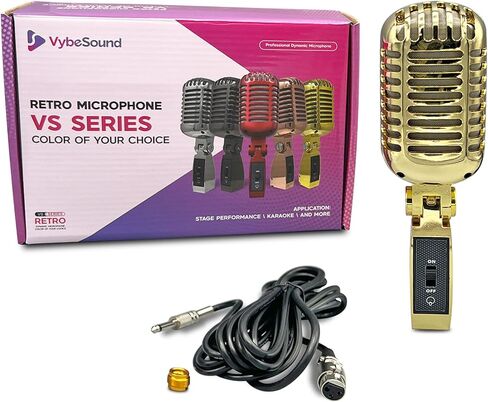 Retro Microphone VS Series for Stage Performace, Karaoke, and More (Red) in Saudi Arabia
