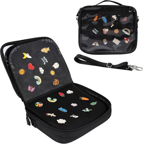 Pin Bag Display Book and 12 Cute Pins, ita pin Crossbody Bag for Girls with Shoulder Straps,Storage Organization Book,Collecting Various Pins (6 Page Pin Display Board and 12 pins) in Saudi Arabia