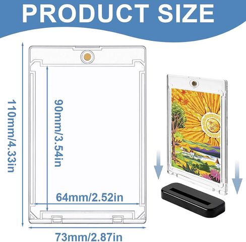 2 Magnetic Card Holders, 35PT Transparent Sleeves for Collectible Cards Protection & Display in Saudi Arabia