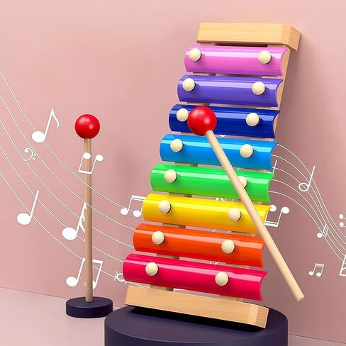 8 Tone Xylophone Wooden Xylophone with Mallets Musical Instrument Colorful Wood Percussion Kit for Beginner in Saudi Arabia