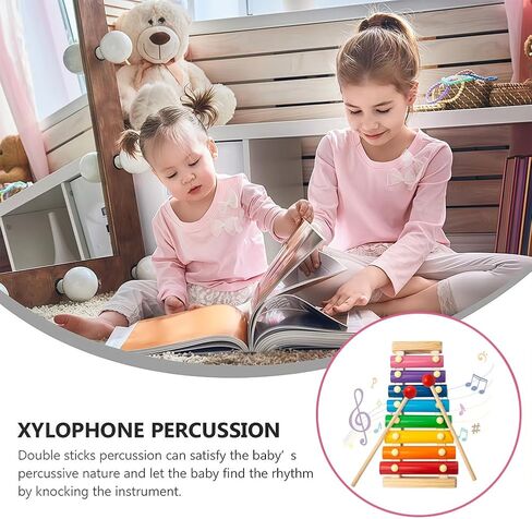 8 Tone Xylophone Wooden Xylophone with Mallets Musical Instrument Colorful Wood Percussion Kit for Beginner in Saudi Arabia