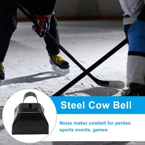 6 Pack Metal Cowbells with Handle, 3 Inch Loud Noise Makers for Sporting Events, Football Games, Weddings & Celebrations - Steel Cow Bell for Cheering, Parties, Ranch (White) in Saudi Arabia