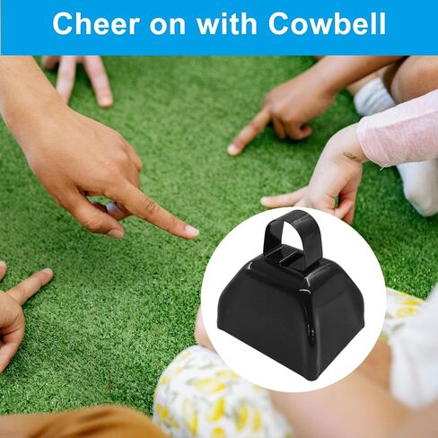 6 Pack Metal Cowbells with Handle, 3 Inch Loud Noise Makers for Sporting Events, Football Games, Weddings & Celebrations - Steel Cow Bell for Cheering, Parties, Ranch (White) in Saudi Arabia