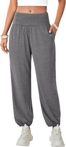 Rooscier Women's Yoga Sweatpants Loose Workout Harem Joggers Casual Lounge Pants with Pockets in Saudi Arabia