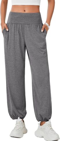 Rooscier Women's Yoga Sweatpants Loose Workout Harem Joggers Casual Lounge Pants with Pockets in Saudi Arabia