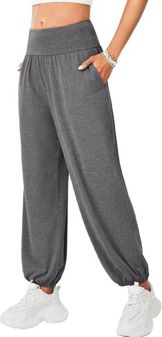 Rooscier Women's Yoga Sweatpants Loose Workout Harem Joggers Casual Lounge Pants with Pockets in Saudi Arabia