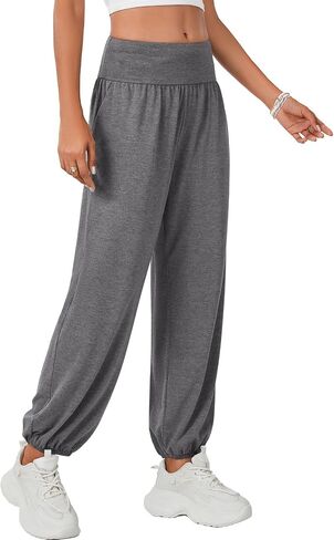 Rooscier Women's Yoga Sweatpants Loose Workout Harem Joggers Casual Lounge Pants with Pockets in Saudi Arabia