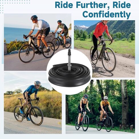 yeesport 6 Pack 700x25-28C Inner Tubes, 700x28c Road Bike Tubes 700x25c Presta 48 mm with Tire Levers Rim Strips, 700c Bike Tube for Road Bicycle Tires, Commuting, Long Rides in Saudi Arabia