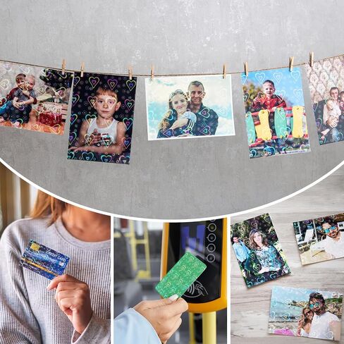 200 Pcs Laser Flashing Holographic Photo Card Sleeves Love Heart-Shape Transparent Waterproof Trading Card Protective Cover for Photo Card in Saudi Arabia