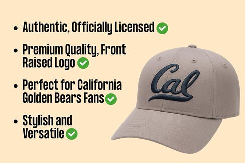 قبعة Cal Berkeley MVP مرخصة رسميًا باللون الرمادي/البحري، مطرزة بشكل كلاسيكي، بشعار فريق الجامعة، قابلة للتعديل، قبعة رياضية زرقاء منظمة in Saudi Arabia