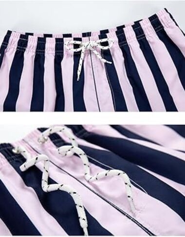 Men 'S Drawstring Waist Swim Trunks Lightweight Striped Pocket Shorts Outdoor Swimsuit Swimwear Bathing Suits in Saudi Arabia