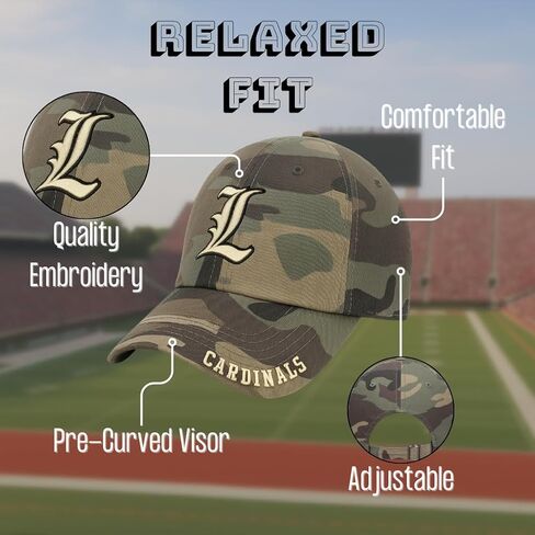 Officially Licensed University Louisville Camo MVP Clean Up Hat Classic Primary Team Logo Adjustable Cardinals Relaxed Fit Sports Baseball Cap in Saudi Arabia