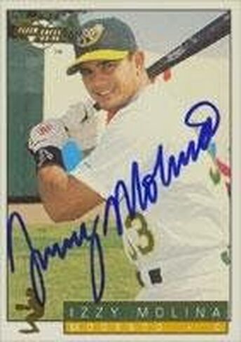 Izzy Molina Modesto A's - Athletics Affiliate 1994 Fleer Excel Autographed Card - Minor League Card. This item comes with a certificate of authenticity from Autograph-Sports. Autographed - Baseball in Saudi Arabia