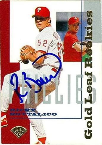 Ricky Bottalico autographed Baseball Card (Philadelphia Phillies) 1995 Leaf #8 - Autographed Baseball Cards in Saudi Arabia